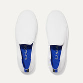 A pair of The slip-on Sneaker in Bright White shown from the top view.