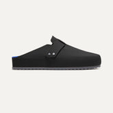 side | The Men's Clog in Soft Black shown from the side.