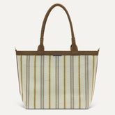 PDP |The Lightweight Zip Tote in Sunbeam Market Stripe shown from the front.