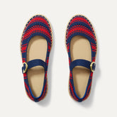 The Espadrille Mary Jane in Cherry Tide shown from the top.