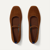 The Max Square Mary Jane in ReVelvet Russet shown from the top.