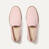 The Penny Loafer in Light Pink shown from the top.