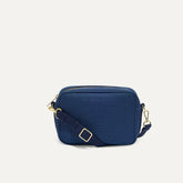 PLP |The Crossbody Camera Bag in Lagoon Open-Knit, shown from the front.