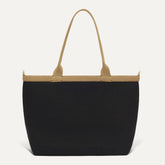 PLP |The Lightweight Zip Tote in Black Espresso Open-Knit shown from the front.