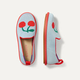 The Mini Loafer in Cherry Blue shown from the top.