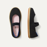 The Mini Mary Jane in Black Raffia-Knit shown from the top.