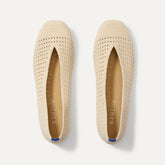 The Max Square Ballerina in Off White Mesh shown from the top.