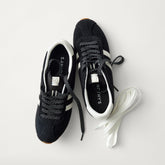 PDP |The Ivy Sneaker in ReVelvet Black shown from the top.