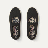 The Kids MJ Sneaker in Black shown from the top.