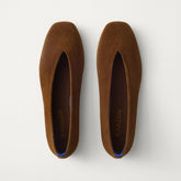 PDP |The Max Square Ballerina in ReVelvet Russet shown from the top.
