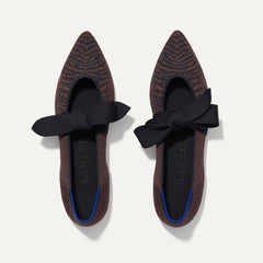 A pair of The Mary Jane flat shoes in Twilight Metallic shown from the top view.