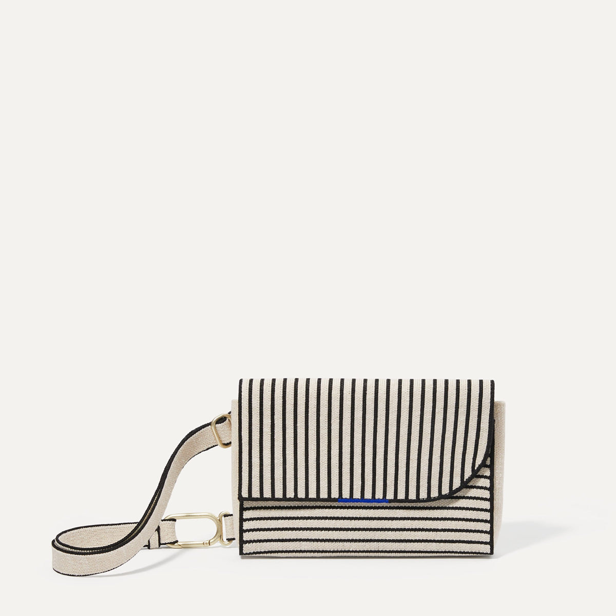 PLP |The Hemp Belt Bag in Black & Beige shown from the front.