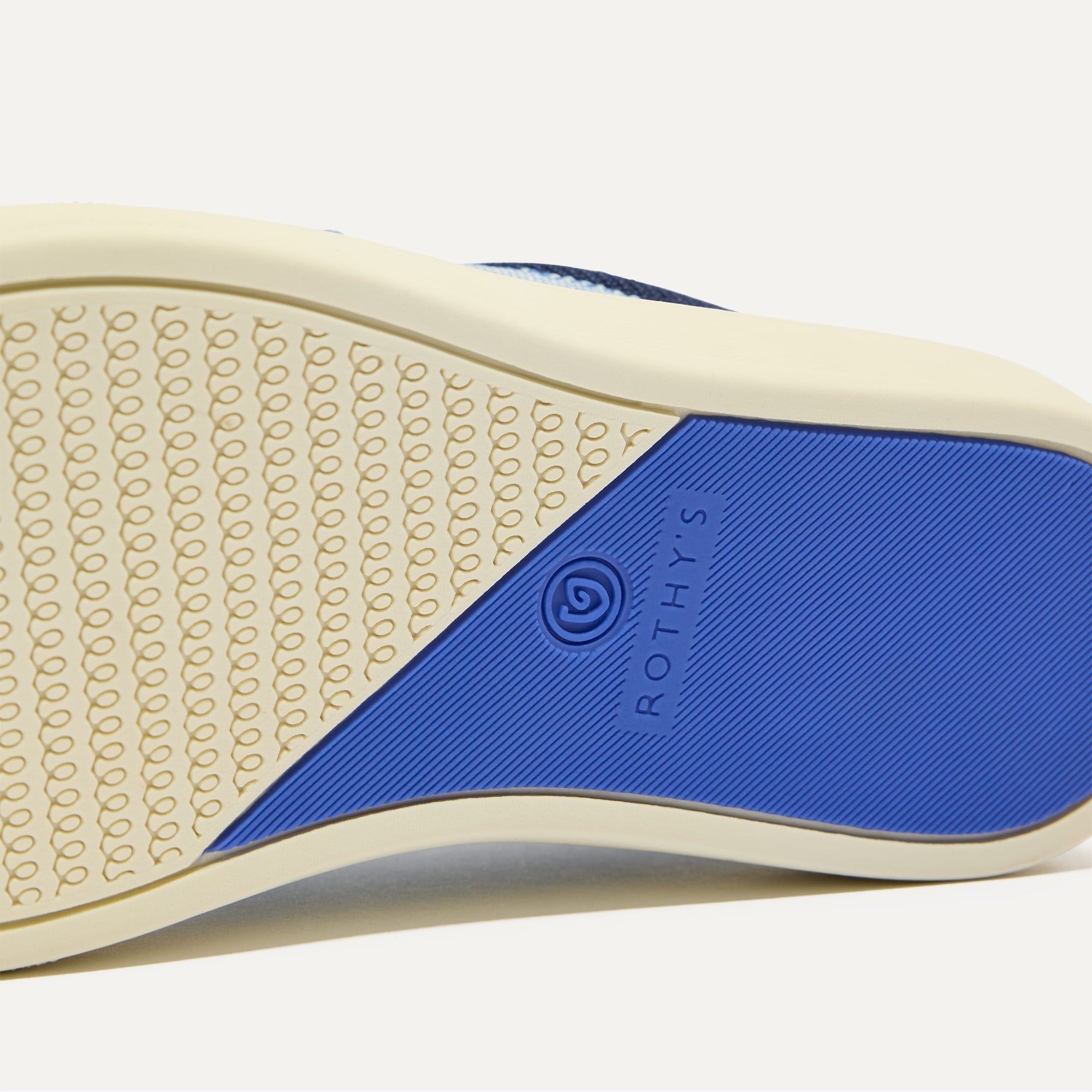 The sole of The Kids Strap Sneaker in Berry Blue.