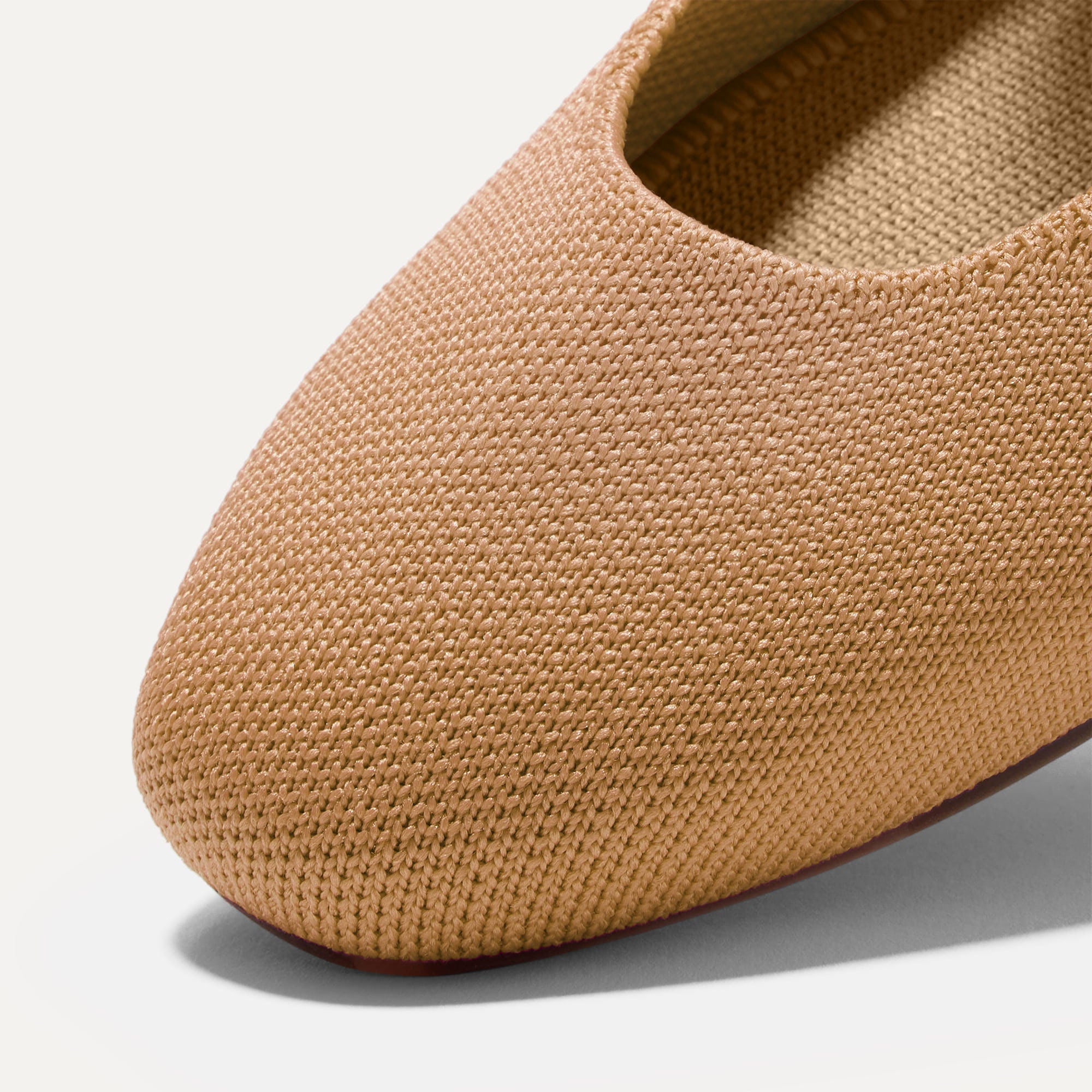 Top view of the square toe and rounded vamp of The Square Mary Jane in Wren. 