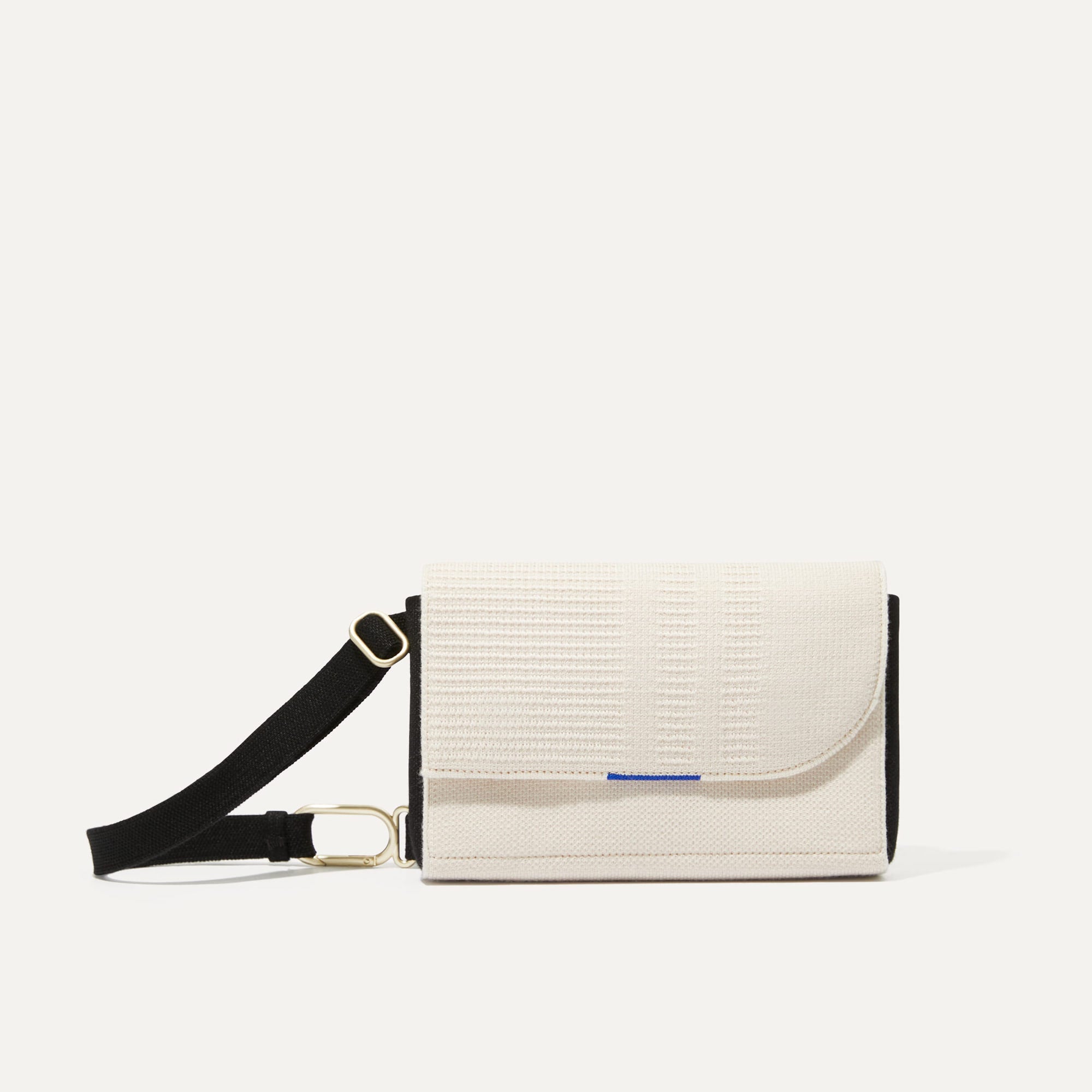 PLP |The Merino Belt Bag in Pearl White shown from the front.