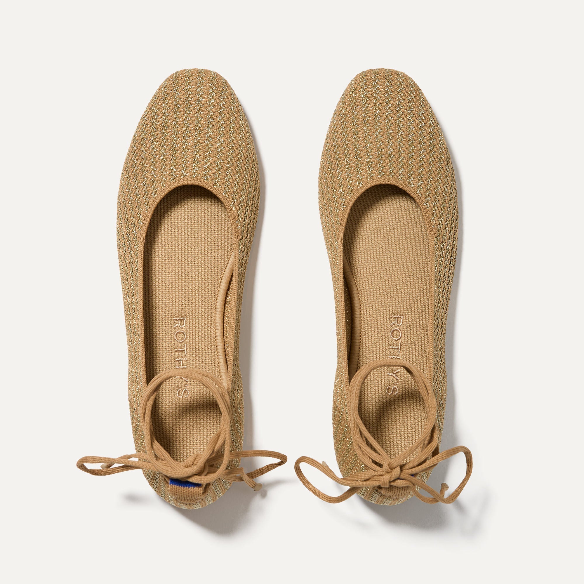 The Square Wrap in Gold Stripe shown from the top.
