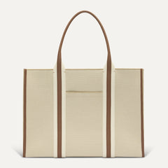 PDP |The Classic Tote in Buttercream, shown from the front.