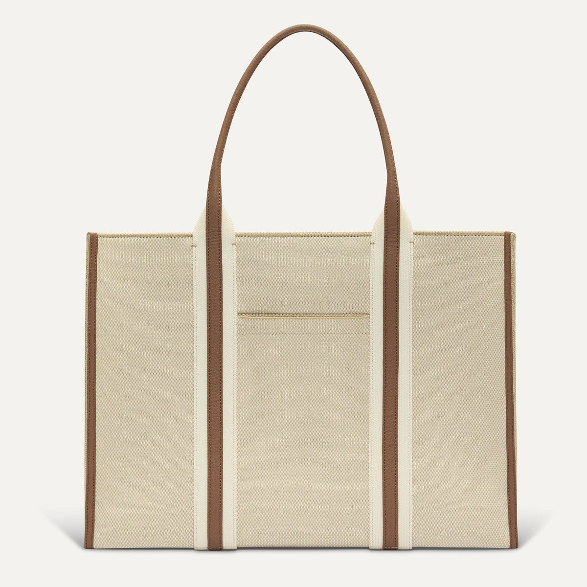 PLP |The Classic Tote in Buttercream, shown from the front.