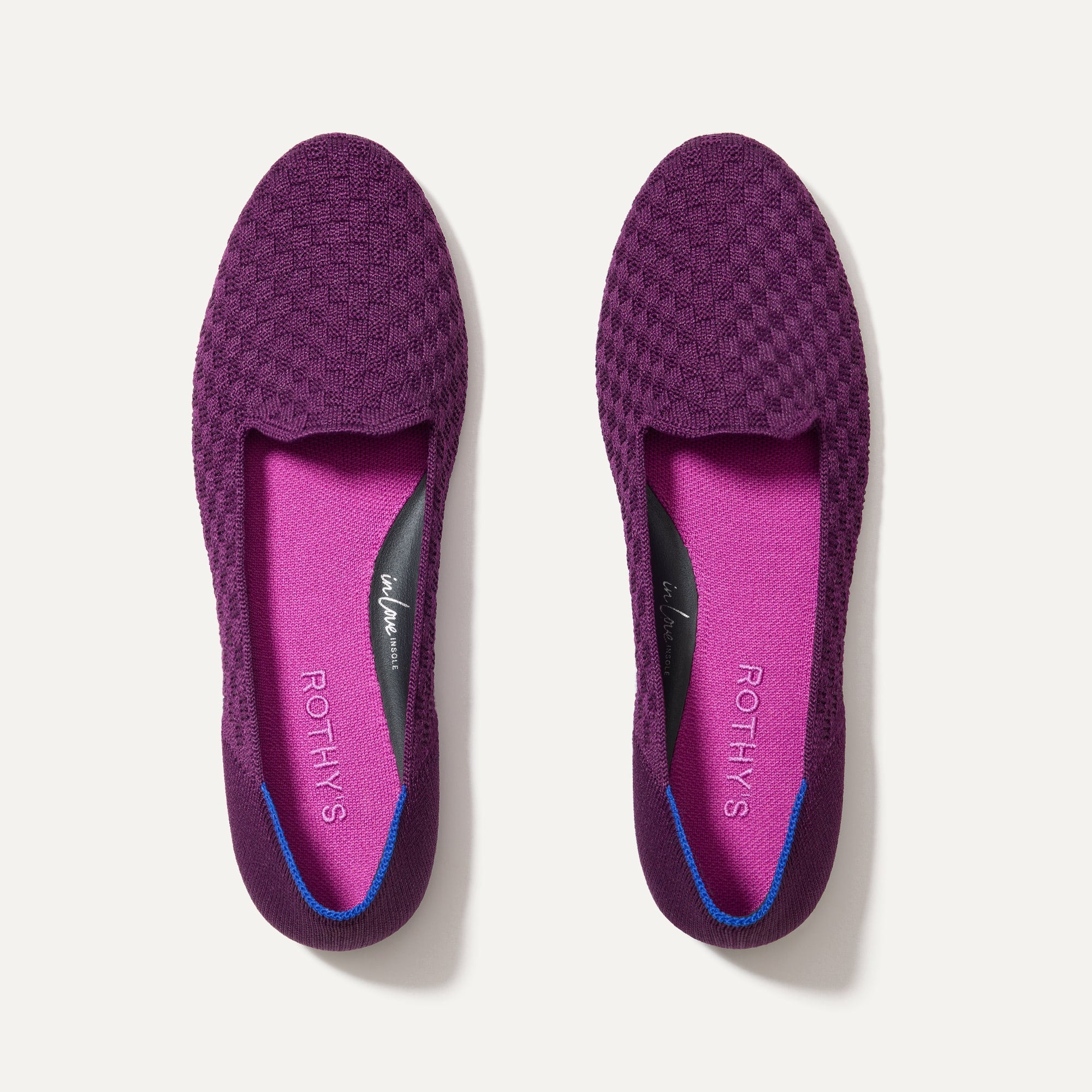 The Lounge Loafer in Plum Basketweave shown from the top. 