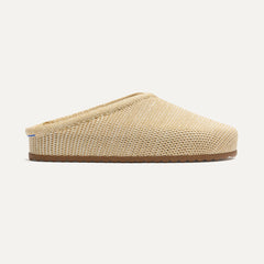 side | The Casual Clog in Pelican Raffia-Knit shown from the side.