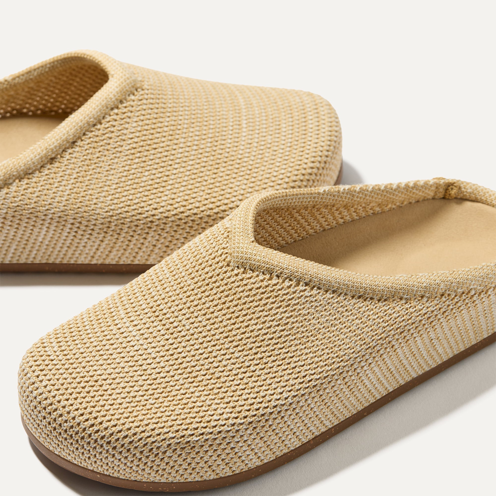 The toe and vamp of The Casual Clog, in diagonal view.