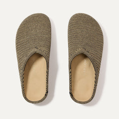 The Casual Clog in Toffee Raffia-Knit shown from the top. 