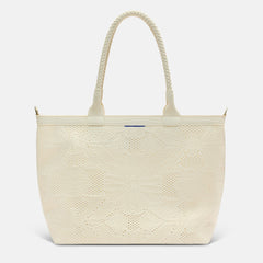 PDP |The Lightweight Zip Tote in Moonflower shown from the front.
