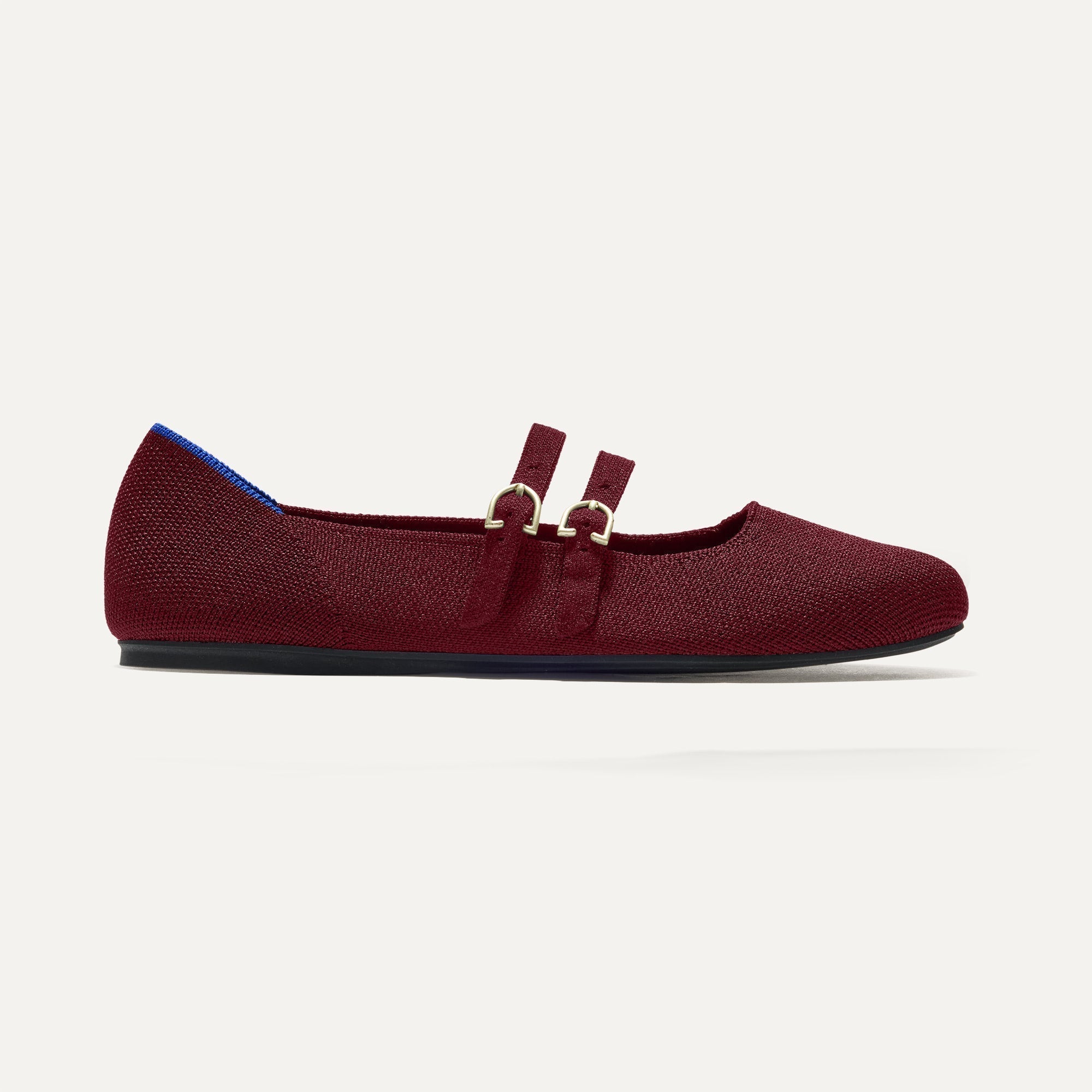 side | The Double Buckle Mary Jane in Cabernet shown from the side.
