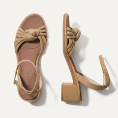 The Knot Sandal in Golden Sun shown from the top.