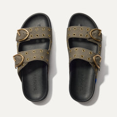 The Buckle Slide in Eyelet Safari shown from the top.