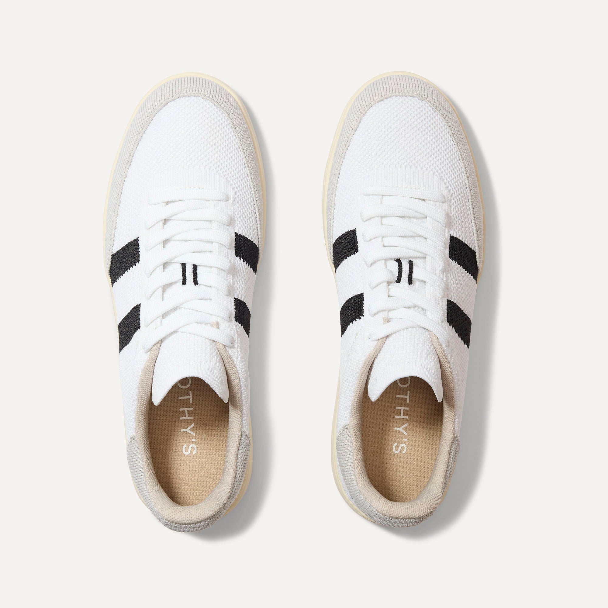 The Men's Court Sneaker in Black Drift shown from the top. 