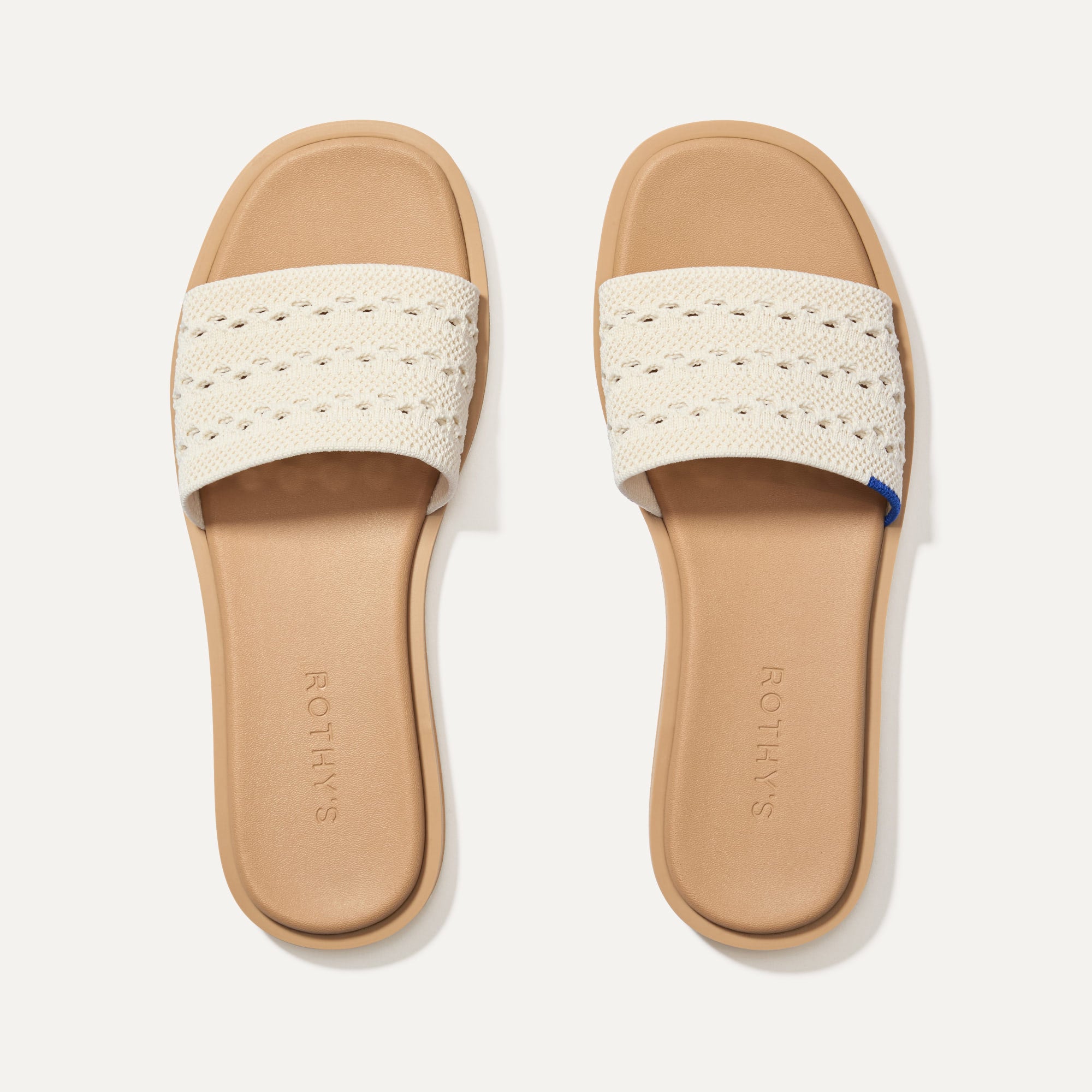The Slide Sandal in Sandy Crochet shown from the top.