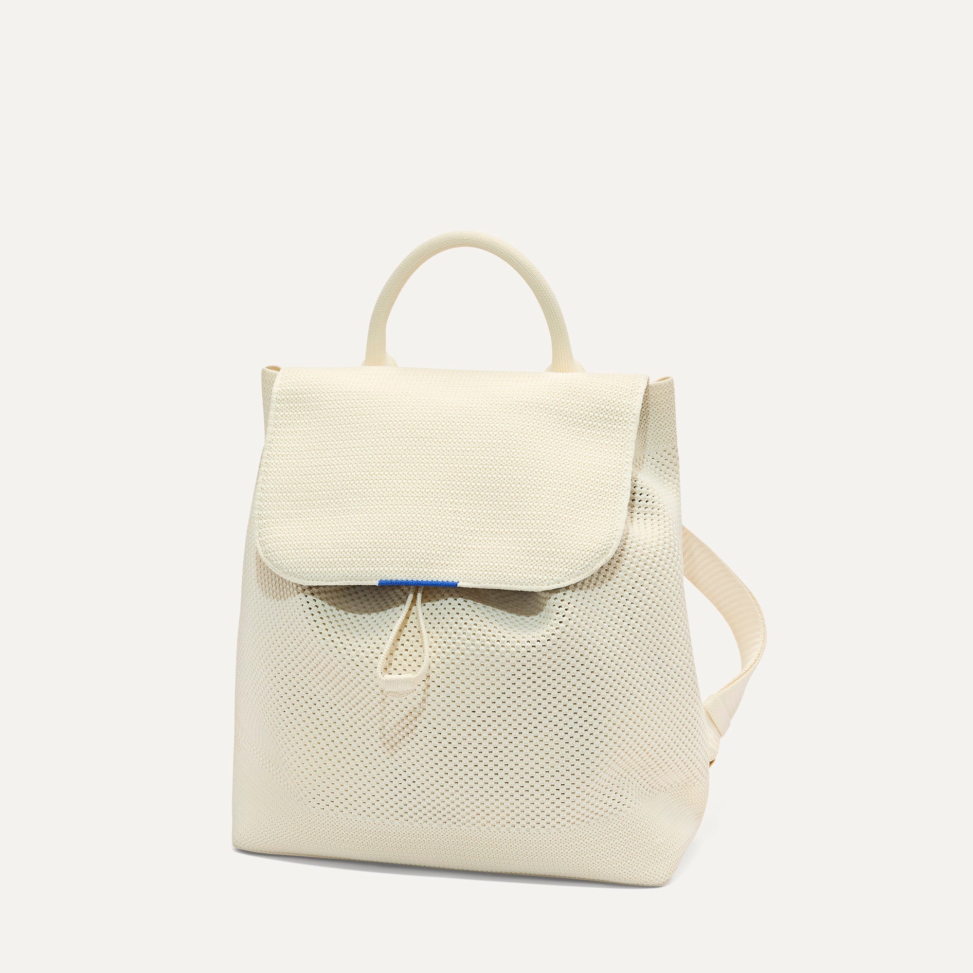 PLP | The Cinch Backpack in Coconut Crochet shown from the front.