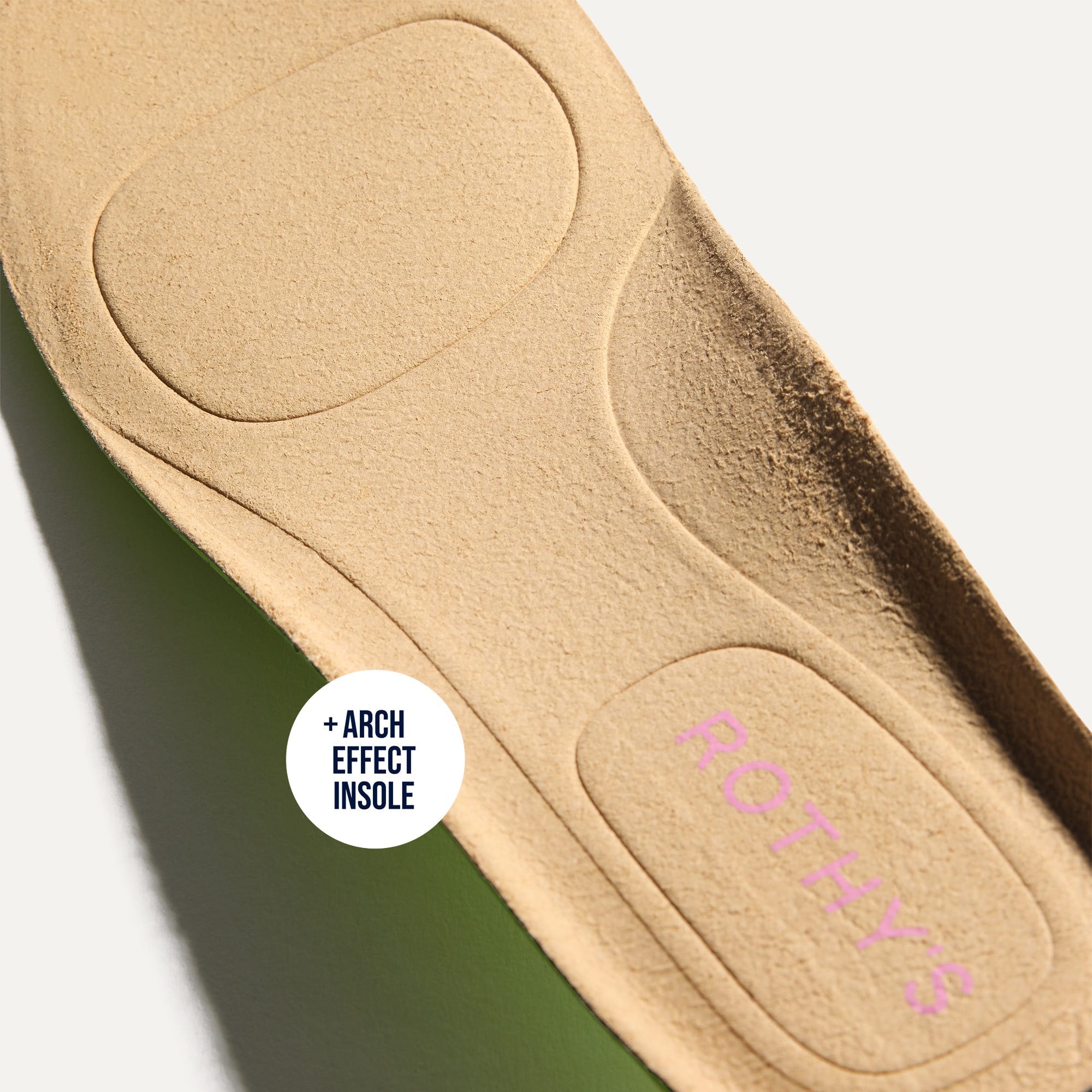 Close up of the Arch Effect Insole on The Daily Driver in Dark Morel. 