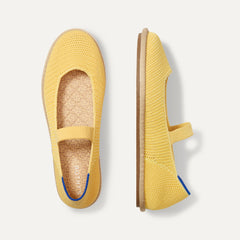 The Cruiser Mary Jane in Sunbeam Raffia-Knit shown from the top. 