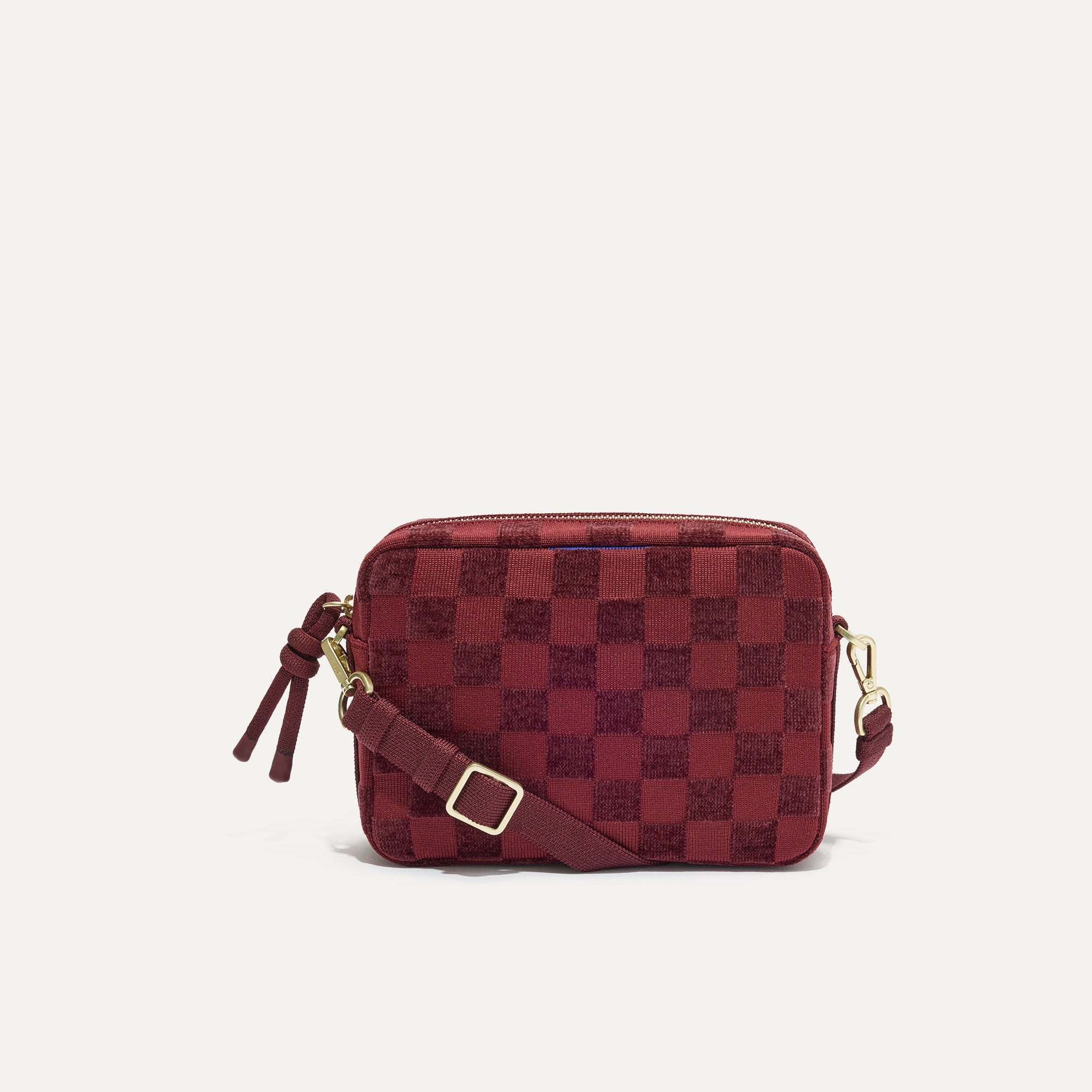 PLP |The Crossbody Camera Bag in  ReVelvet™ Cab, shown from the front. 