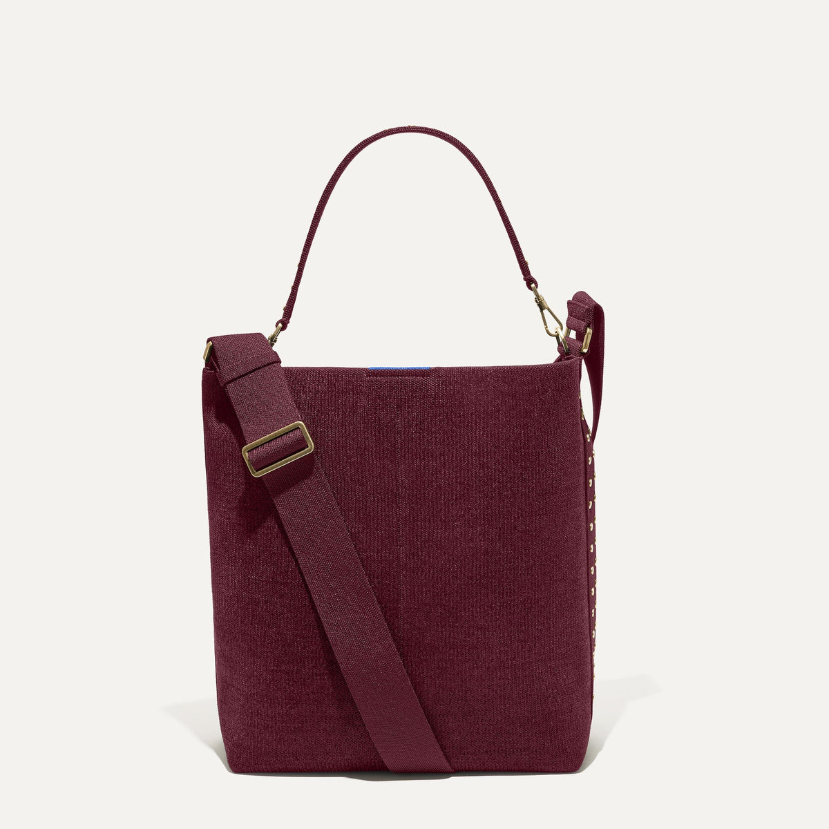 PLP | The Bucket Bag in ReVelvet™ Syrah shown from the front.