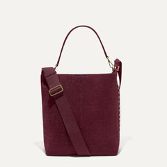 PLP | The Bucket Bag in ReVelvet™ Syrah shown from the front.