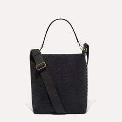 PLP |The Bucket Bag in ReVelvet™ Black shown from the front.
