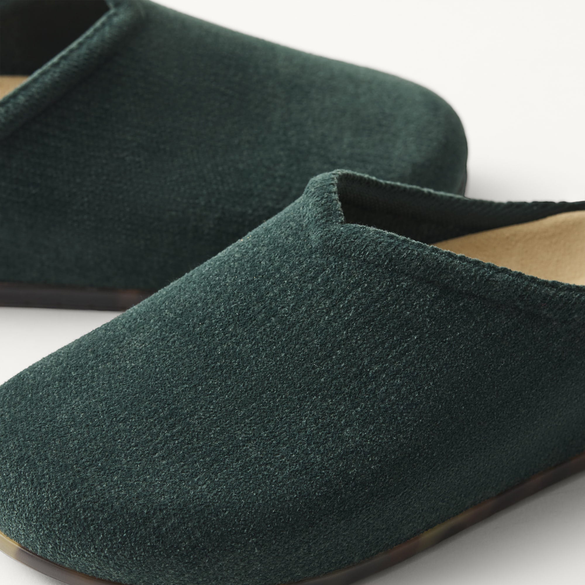 The toe and vamp of The Casual Clog, in diagonal view.