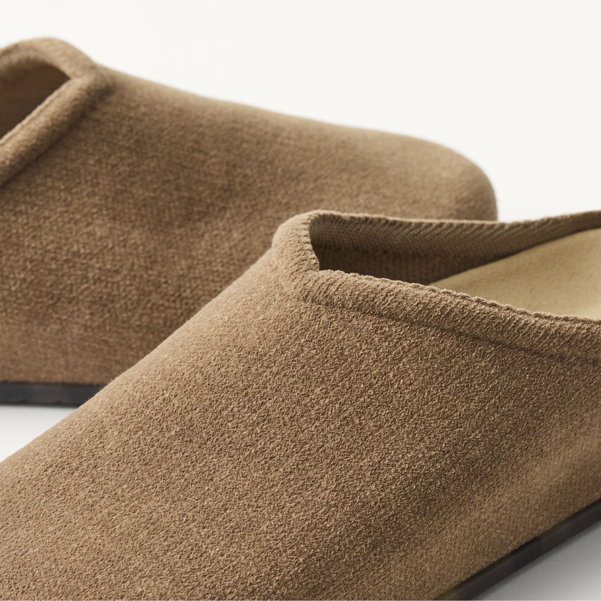 The toe and vamp of The Casual Clog, in diagonal view.