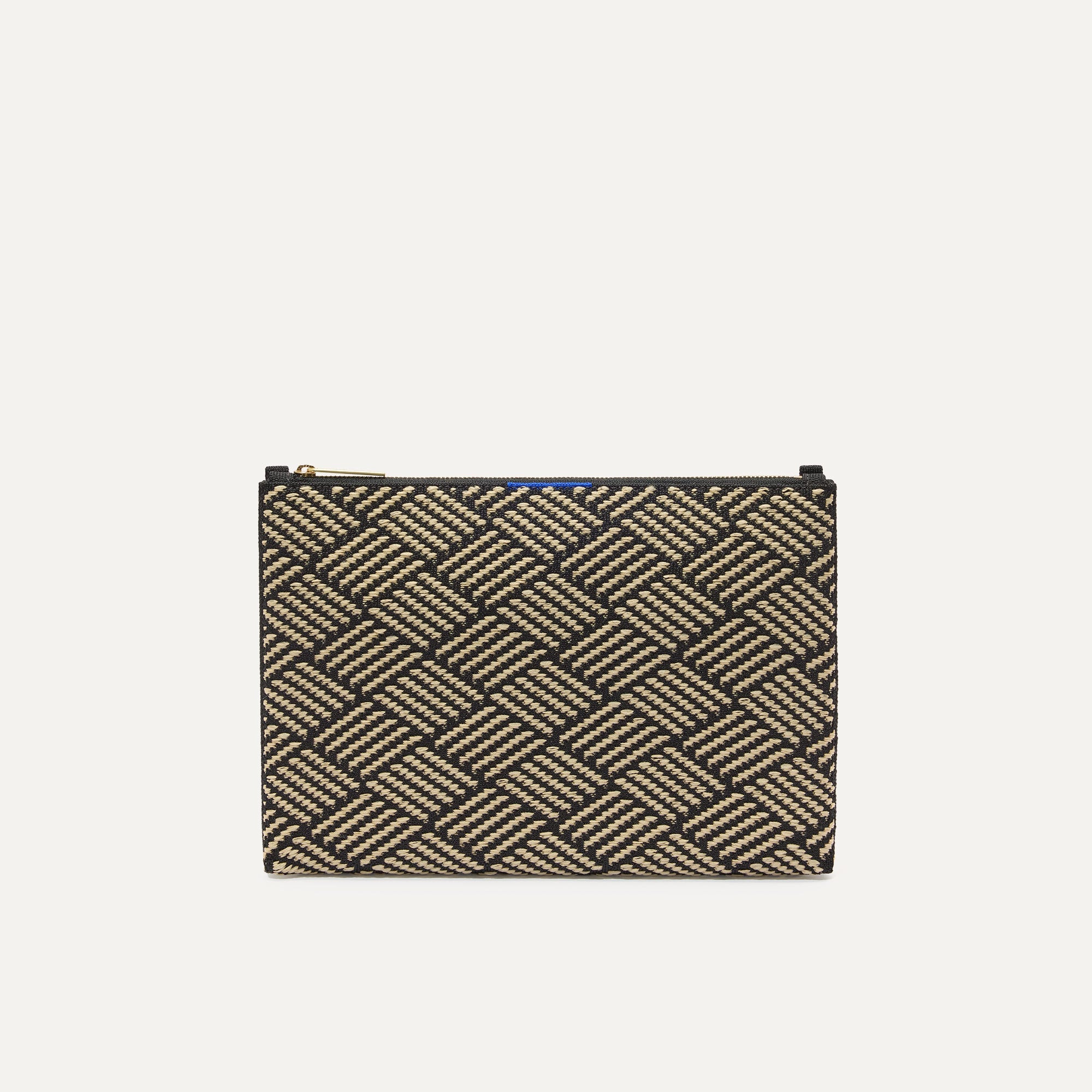 PLP |The Convertible Clutch in Polar Zig Zag, shown from the front.