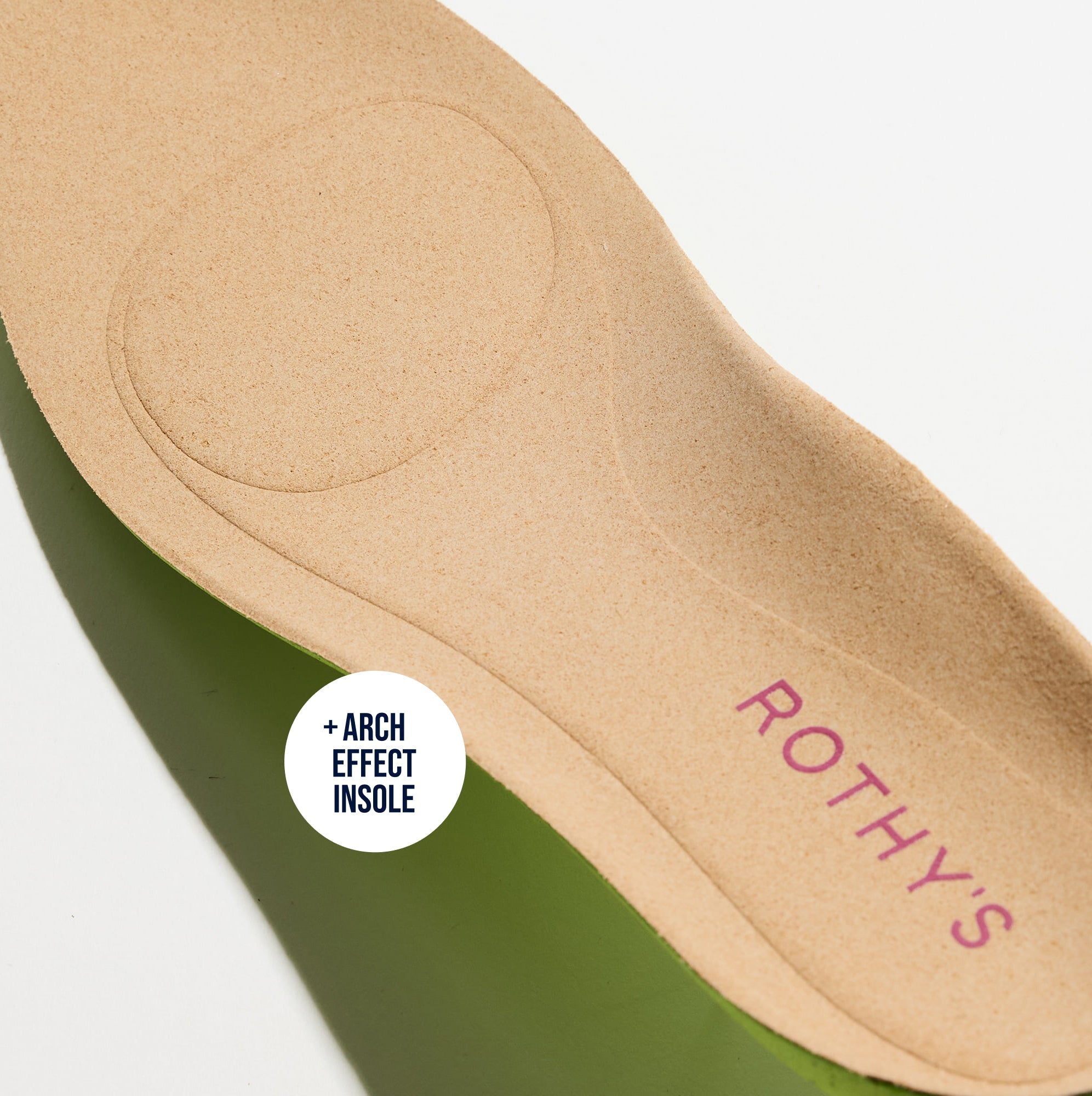 Close up of the Arch Effect Insole on The Daily Flat in Coral Cabana Stripe.