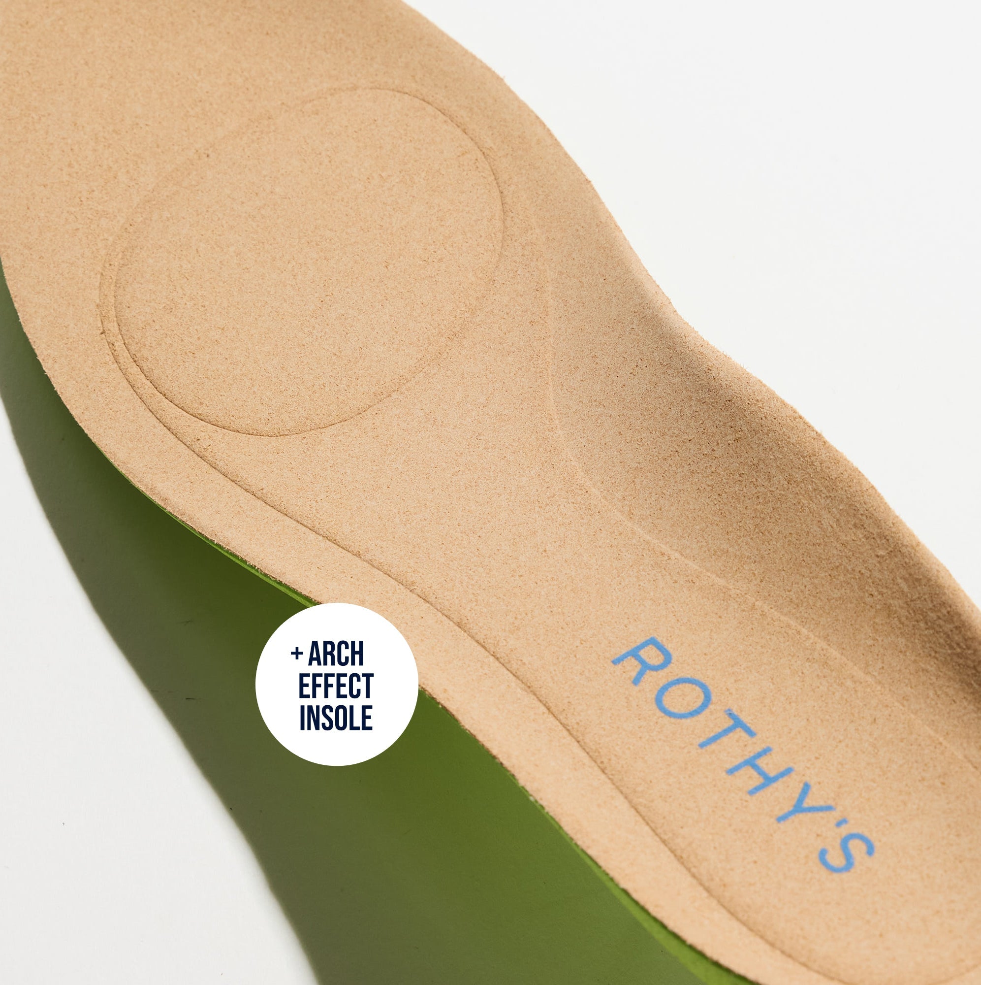 Close up of the Arch Effect Insole on The Daily Flat in Harbor Cabana Stripe.