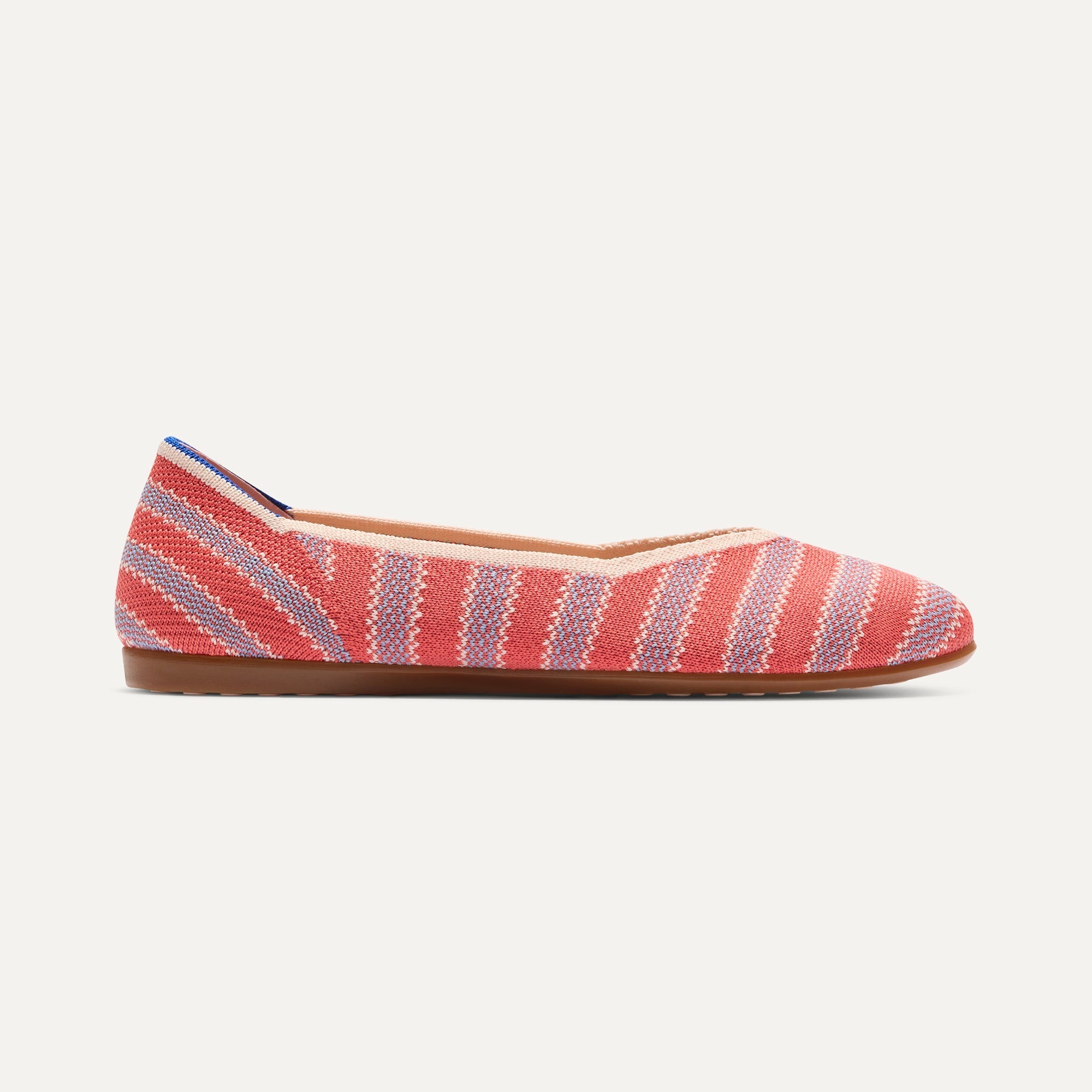 side | The Daily Flat in Sunkiss Stripe shown from the side. 