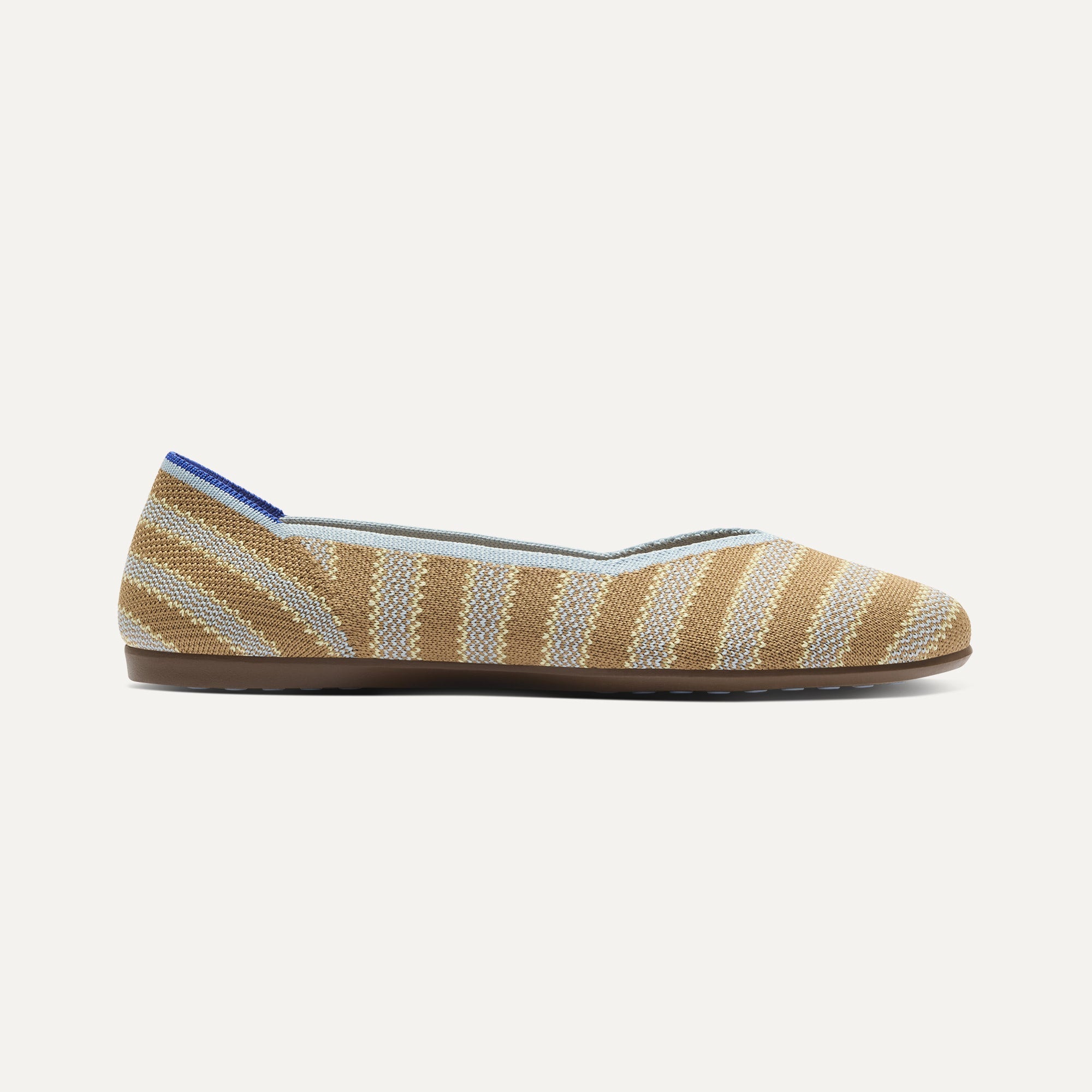 side | The Daily Flat in Terra Stripe shown from the side. 