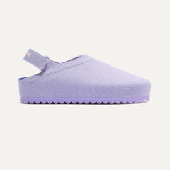 side | The Kids Clog in Soft Orchid shown from the side. 