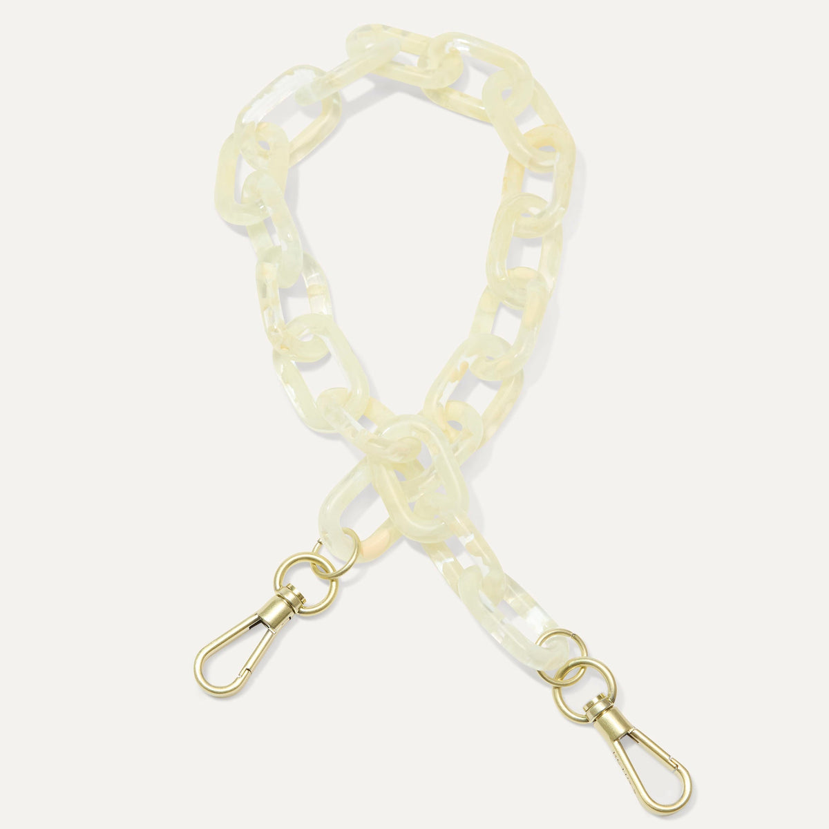 The Shoulder Strap in Opal White Chain.