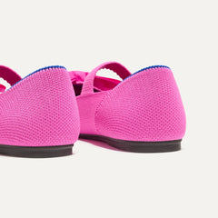 Close up of the heel of The Kids Big Bow Mary Jane in Dragon Fruit.