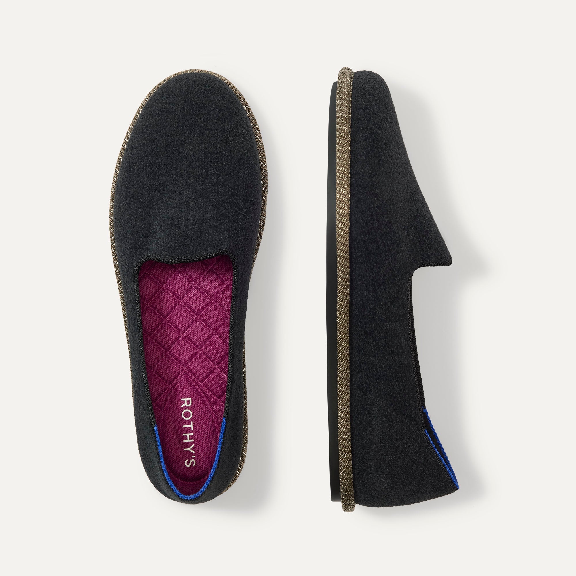 PDP | The Cruiser Loafer in ReVelvet Black shown from the top. 